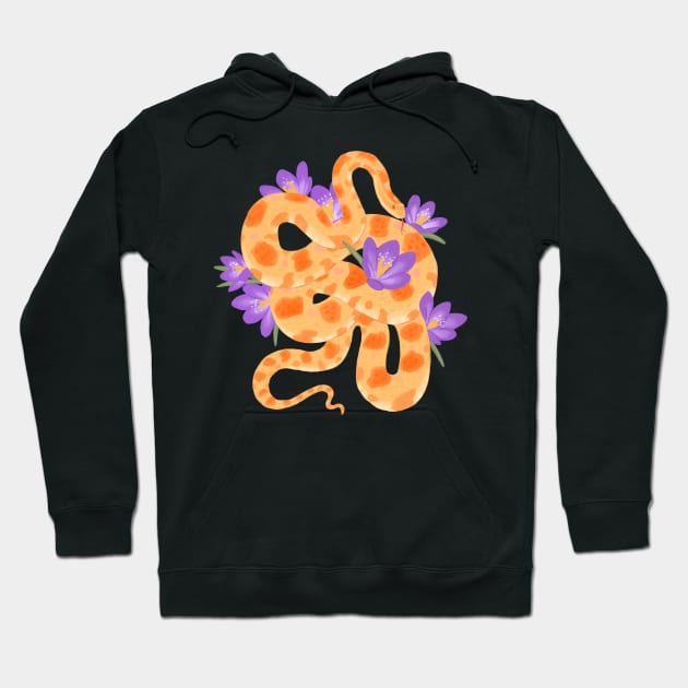 Corn Snake and Crocus Hoodie by starrypaige